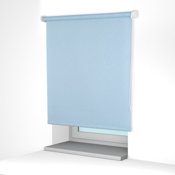 Рулонная штора «Стандарт» фурнитура Белая. Ткань коллекции «Лазурь» Голубой (компл. Россия)