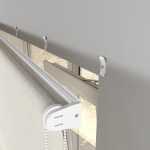 Рулонная штора «MGS» фурнитура Белая. Ткань коллекции «Пандора» Жемчуг