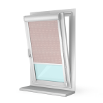 Рулонная штора «UNI 2» фурнитура Белая. Ткань коллекции «Квадро» Мокка