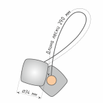 Магнит квадратный двусторонний размер 3,4 см для легкого веса штор с леской 29 см (ХМ)