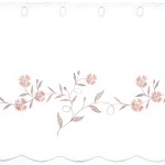 Ткань для штор-кафе коллекция «Romantik» персик с серым (На отрез высота 45см)