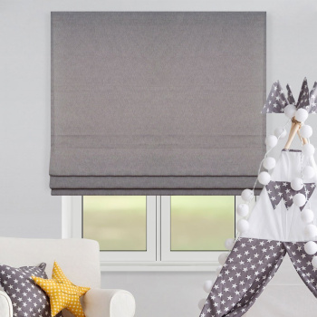 Римская штора черный подъем. мех. инд. размер «Lino» Серый (Мадрид)