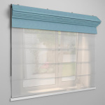 Римская штора «День-ночь» черный подъем. мех. «Монро» Dim-out Океан («Твинс One Touch» L=120 см H=170 см)