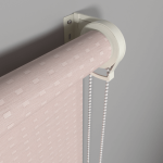 Рулонная штора «Moncada» ø38 фурнитура Белая. Ткань коллекции «Квадро» Мокка