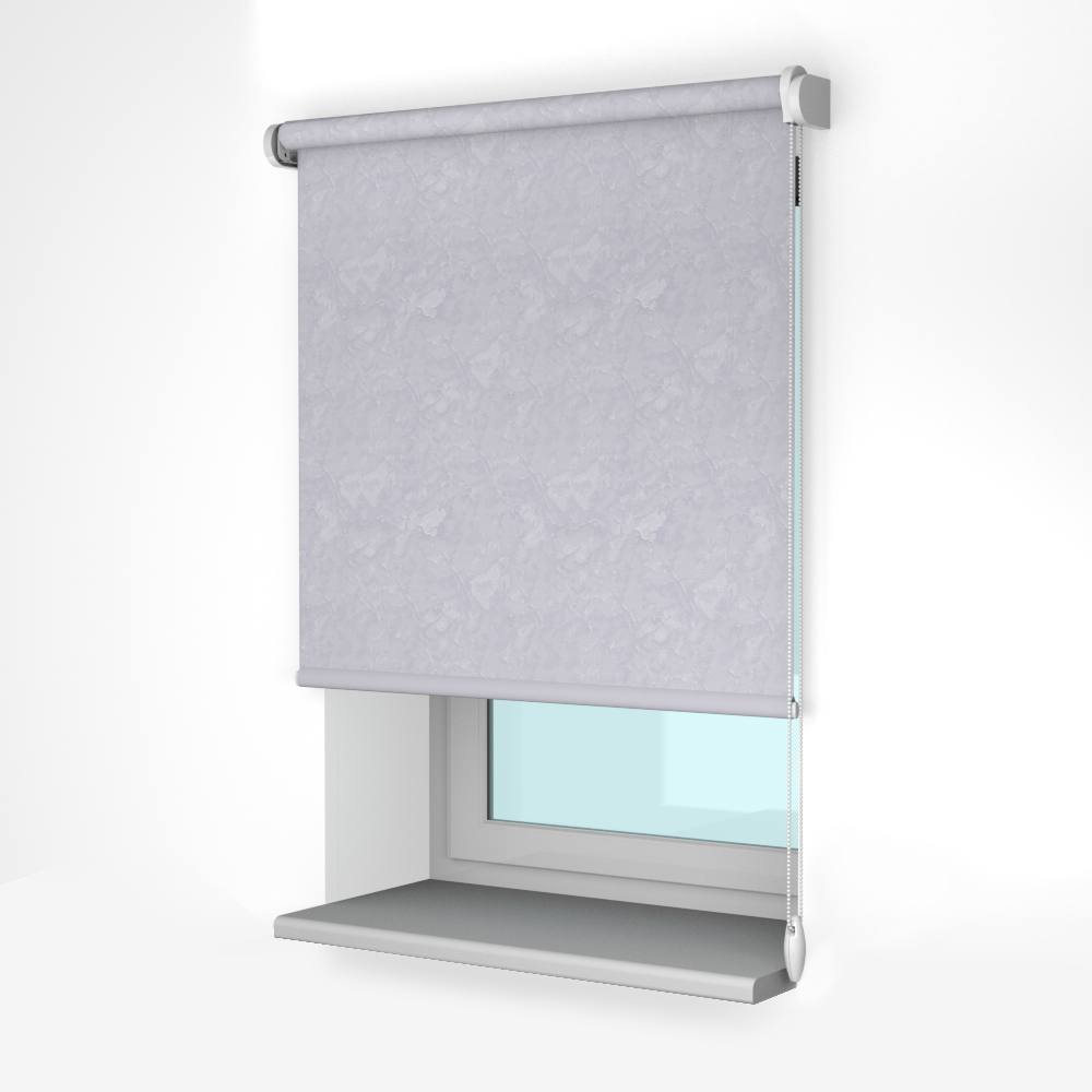 Рулонная штора «Стандарт» фурнитура Белая. Ткань коллекции «Шелк» Белый