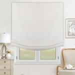 Римская штора Relax с мягкими складками индивидуальный размер «Лен» Жемчужно-белый