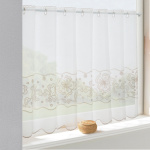 Штора-кафе «Flowers» беж высота 60см (Ширина 270см)