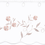 Ткань для штор-кафе коллекция «Romantik» персик с серым (На отрез высота 30см)