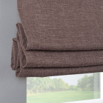 Римская штора черный подъемный механизм «Лен» Шоколад