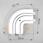 Поворот наружный для шины потолочной трехрядной «OLEXDECO» (Пластик)