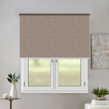 Рулонная штора «Toledo» ø28 фурнитура Белая. Ткань коллекции «Тэсиро» Бежевая (компл. Россия)