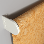 Рулонная штора «Moncada» ø38 фурнитура Белая. Ткань коллекции «Шелк» Капучино