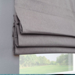 Римская штора черный подъемный механизм индивидуальный размер «Lino» Серый