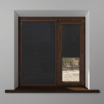 Рулонная штора «UNI 2» фурнитура Коричневая. Ткань коллекции «Тэсиро» Темно-серый