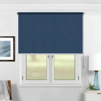 Рулонная штора «Toledo» ø28 фурнитура Хром. Ткань коллекции «Плэин» Сапфировый (компл. Россия)