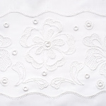 Ткань для штор-кафе коллекция «Flowers» молоко (На отрез высота 45см)