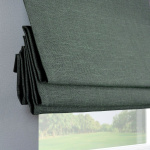 Римская штора черный подъемный механизм индивидуальный размер «Лен» Оливковый