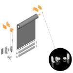 Подъемный мех. «Toledo» ø28 мм с кр-нами для рул. шторы (Хром)
