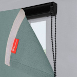 Римская штора черный подъемный механизм «Лен» Мятный