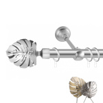 Однорядный стеновой карниз для штор «Монстера» Хром матовый (25 ХМ 320)