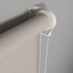 Рулонная штора «Moncada» ø38 фурнитура Белая. Ткань коллекции «Лен» Темно-бежевый