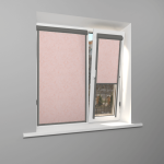 Рулонная штора «UNI 2» фурнитура Темно-серая. Ткань коллекции «Шелк» Персик