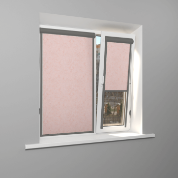 Рулонная штора «UNI 2» фурнитура Темно-серая. Ткань коллекции «Шелк» Персик (компл. Bestа)