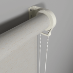 Рулонная штора «Moncada» ø38 фурнитура Белая. Ткань коллекции «Лен» Бежевый