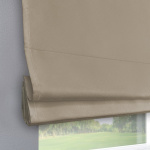 Римская штора черный подъемный механизм «Монро» Dim-out Бежевый