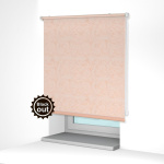 Рулонная штора «MGS» фурнитура Белая. Ткань коллекции «Шелк Blackout» Кремовый