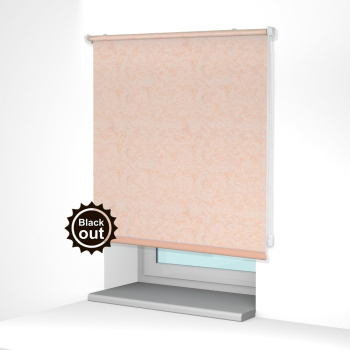 Рулонная штора «MGS» фурнитура Белая. Ткань коллекции «Шелк BO» Кремовый (компл. Besta)