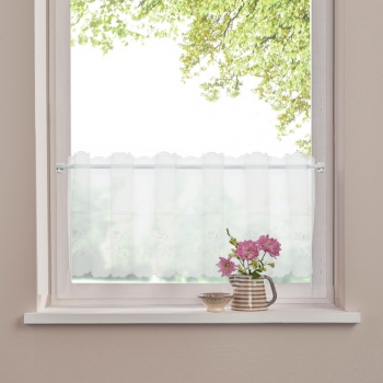 Штора-кафе «Poesie» молоко высота 30см