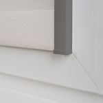 Рулонная штора «UNI 2 День-Ночь» фурнитура Темно-серая. Ткань коллекции «Саванна» Жемчуг