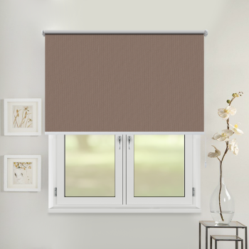 Рулонная штора «Toledo» ø28 фурнитура Белая. Ткань коллекции «Аламеда» Color BO Какао (компл. Россия)