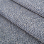 Римская штора черный подъемный механизм «Лен» Серо-синий