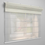 Римская штора «День-ночь» белый подъем. мех. «Лен» Жемчужно-белый («Твинс One Touch» L=100 см H=170 см)