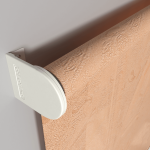 Рулонная штора «Moncada» ø38 фурнитура Белая. Ткань коллекции «Арабеска» Бежевая