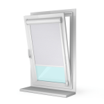 Рулонная штора «UNI 1» фурнитура Белый. Ткань коллекции «Аканта» Silver Blackout Белая