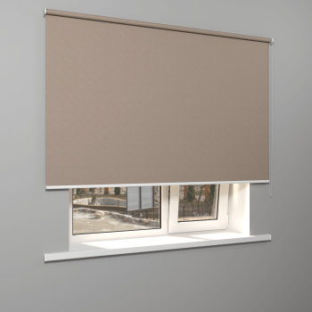 Рулонная штора «MGS» фурнитура Белая. Ткань коллекции «Тэсиро» Бежевый (компл. Besta)