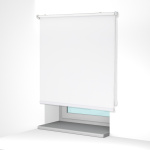 Рулонная штора «MGS» фурнитура Белая. Ткань коллекции «Топ» Белый (компл. Besta)