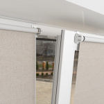 Рулонная штора «Мини» фурнитура Белая. Ткань коллекции «Лен» BO Темно-бежевый (компл. Besta)