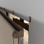 Рулонная штора «MGS» фурнитура Коричневая. Ткань коллекции «Тэсиро» Бежевый