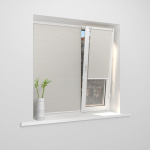 Рулонная штора «Мини» фурнитура Белая. Ткань коллекции «Лен» BO Бежевый (компл. Besta)