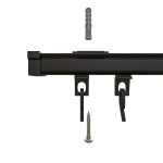 фото профильный карниз для штор «отель» черный в интернет-магазине Олексдеко