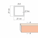 Труба квадратная 20х20 мм (НС 300)