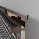 Рулонная штора «MGS День-Ночь» фурнитура Коричневая. Ткань коллекции «Соло» Темно-серый