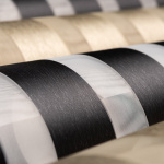 Рулонная штора «MGS День-Ночь» фурнитура Коричневая. Ткань коллекции «Саванна» Черный