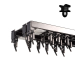 Трехрядный потолочный алюминиевый карниз «Прага» Черный (280-3 бегунок)