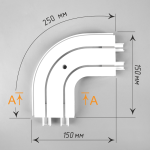 Поворот наружный для шины потолочной двухрядной «OLEXDECO» (Пластик)