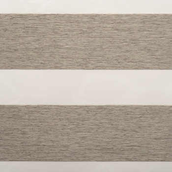 Рулонная штора «MGS День-Ночь» фурнитура Коричневая. Ткань коллекции «Саванна» Оливковый